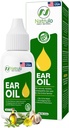 Minyak Telinga Organik untuk Infeksi Telinga - Eardrops Natural untuk Ear Pain, Ear Perenang & Wax Removal - Anak-anak, Dewasa, Bayi & Dog Earache Remedy - Ear Drops dengan Mullein, Garlic Made di USA (0.5 Oz)