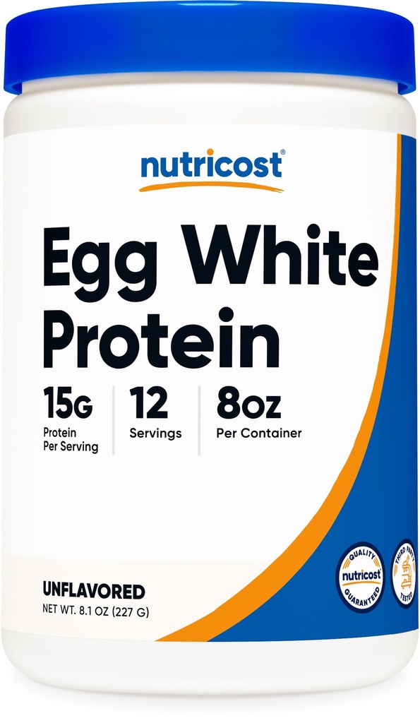 Nutricost Egg White Protein Powder 8oz (Tak berselera) - Non- GMO, Gluten Free