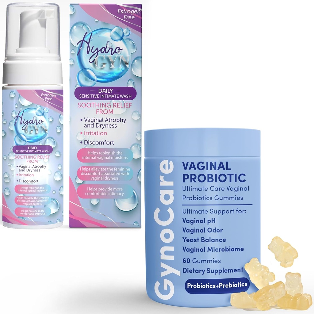 Terramed Just Think Comfort Vaginal Probiotic Gummies for Women + Unscented Feminine Wash - Dual Support for pH balance, Odor Control, and Intimate Health