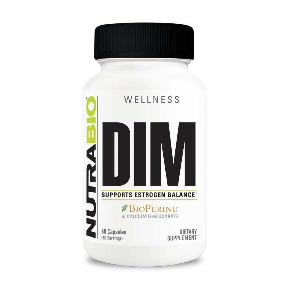 Suplemen NutraBio DIM, Pendukung Keseimbangan Estrogen, 100mg - 60 Kapsul Vegetable