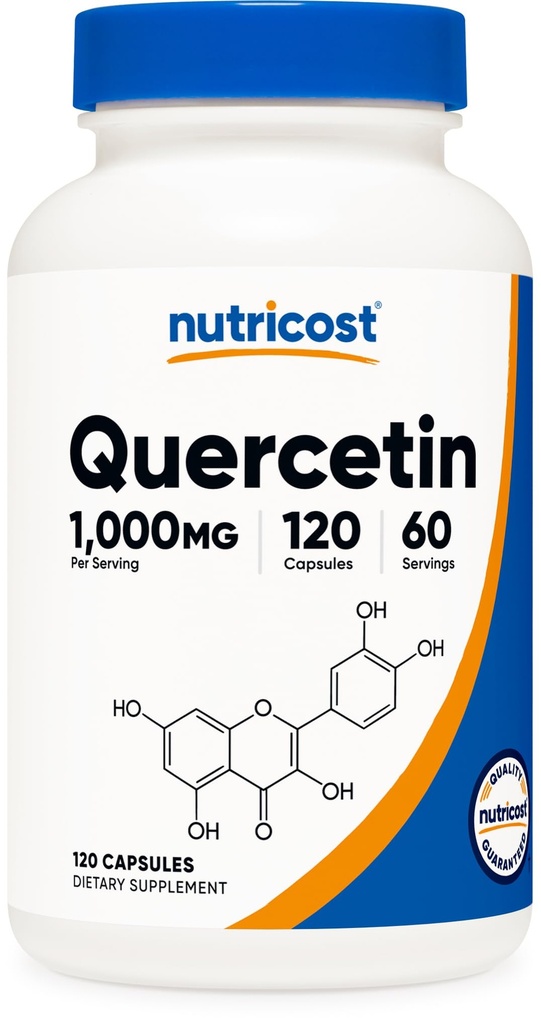 Nutricost Quercetin 100mg, 120 Capsules - Vegetarian Capsules, 60 Servings, 500mg Per Capsule, Non- GMO, Gluten Free
