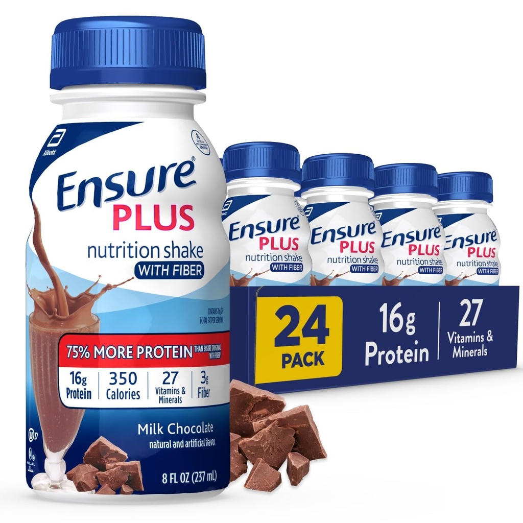 Pastikan Plus Chocolate Cokelat Shake dengan Fiber 124; Meal Penggantian Shake 124; Siap untuk Minum 124; 16g Protein dan 27 Vitamin dan Mineral 124; 8 fl oz - 24 Pack