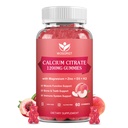 Kalsium Citrate 1200 mg Gummies dengan Vitamin D3 K2 - Calsium Magnesium Magnesium Zinc d3 Support dengan Moss Laut Extract for Bone, Teeth, Immune Dupport for Women & Men, White Peach Flavor - 60 Gummies