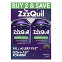 ZzzQuil, Sleep Aid Liquid, 50 mphenhydramine HCI, Fall Asleep Fast, Non-Habit Forming, Warming Berry Flavor, 12 FL OZ (Pack 2)