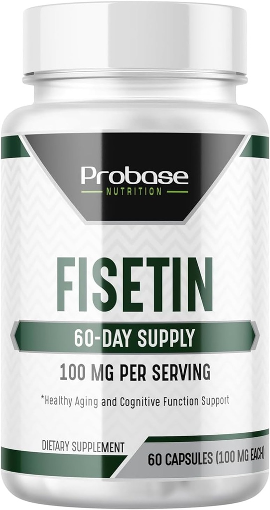 Probase Nutrection Fisetin Senolytic Supplement 100mg High Potency 60- Day Supply for Cellular Health
