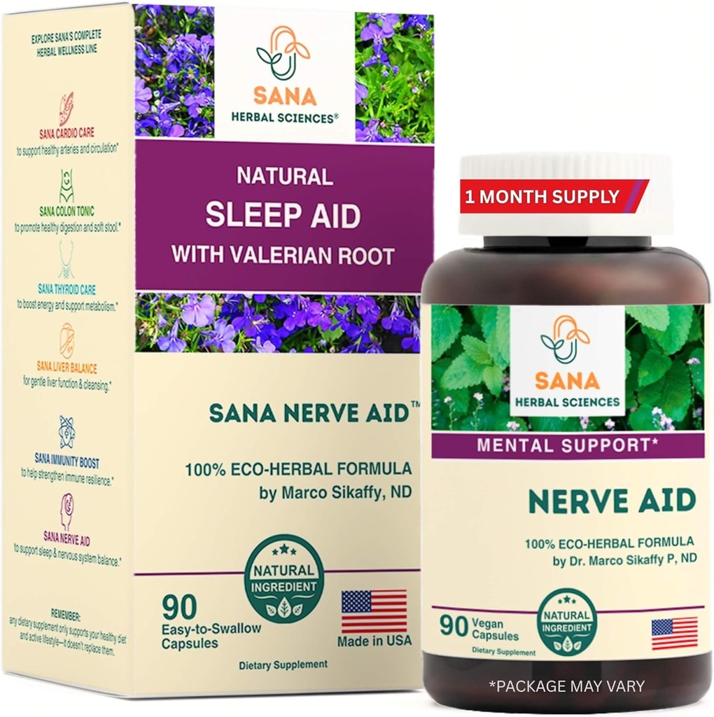 Valerian Root Natural Sleep Aid Formula untuk Orang dewasa dengan Organik Skullcap, Lobelia & More - 90 Kapsul - oleh Dr Marco Sikaffy 124; Sana Herbal