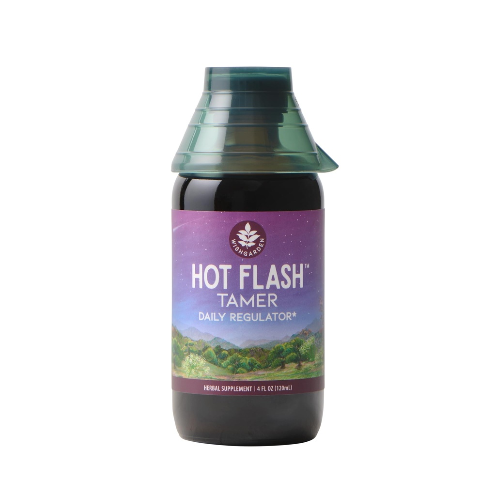 WishGarden Herbs Hot Flash Tamer - Plant-Based Herbal Hot Flash Relief & Night Sweets Suplemen Black Cohosh & Vitex Berry Support Healthy Hormone Levels, Menopause Relief for Women, 4oz