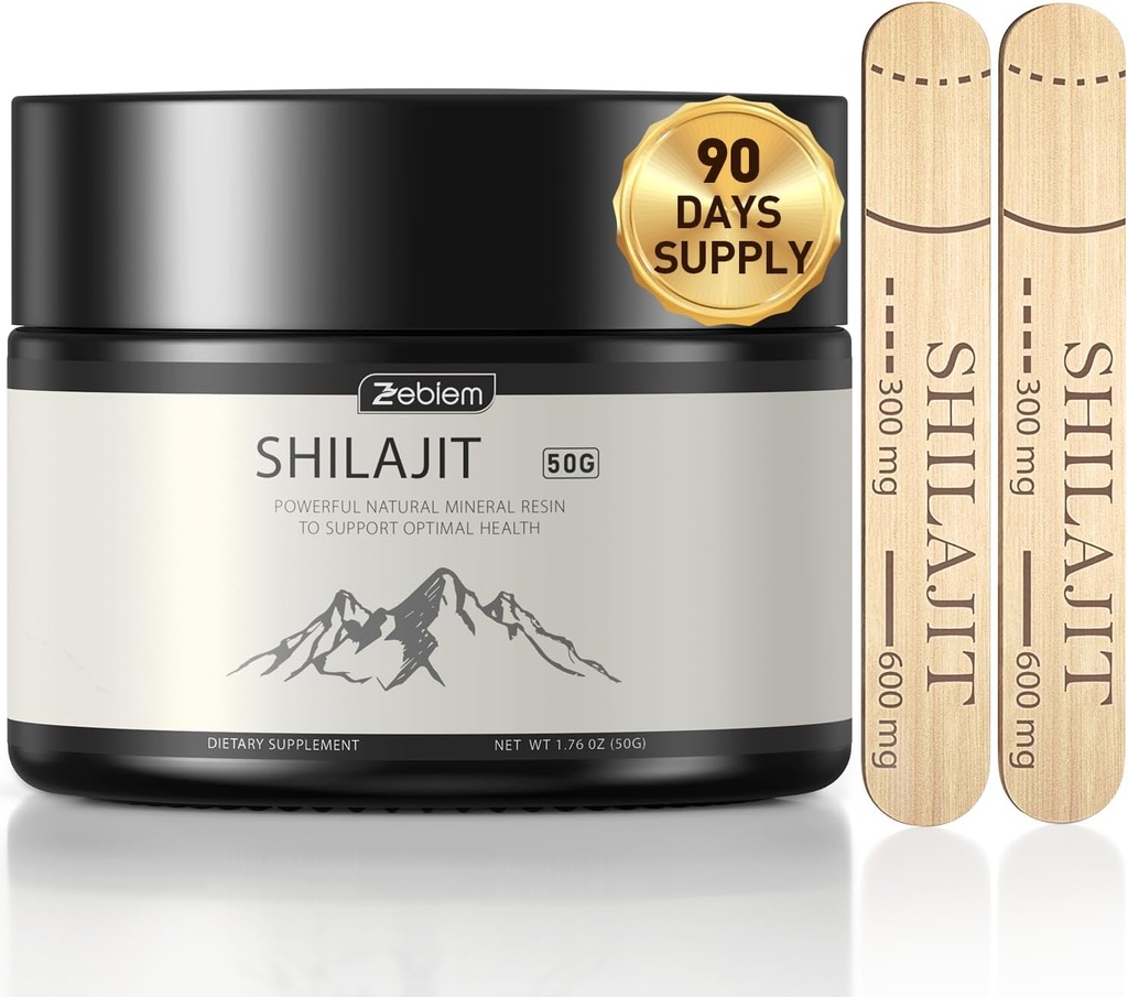 Shilajit Pure Himalaya Shilajit Organik untuk Pria dan Wanita Shilajit Supppplasi Resin dengan Organik Ayurvedic Berbaur di Potensi Tinggi untuk Energi, Kekuatan Boost & Ammune Dukungan (50 Grams)