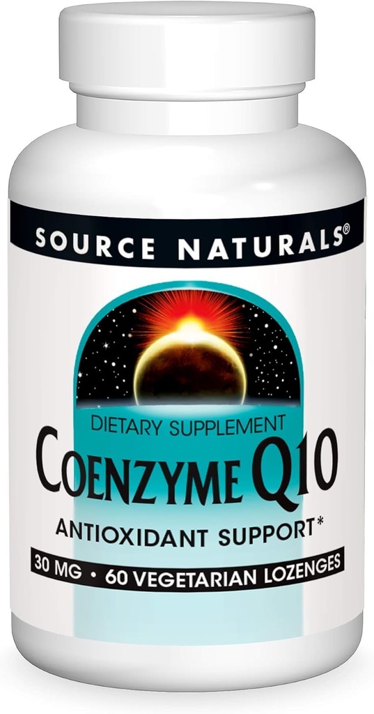 Sumber Koenzim Natural Q10 Antioksidant Mendukung 30 mg Untuk Hati, Otak, Imunitas, & Liver Dukungan - 60 Lozenges