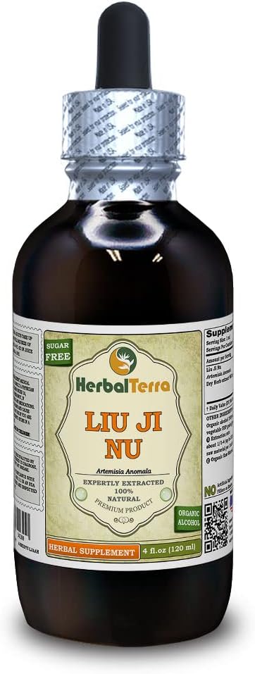 Liu Ji Nu, Artemesia (Artemisia Anomala) Tincture, Dry Herb Liquid Extract (Nama Merek: HerbalTerra, Proughtly Made in USA) 4 f.oz (120 ml)