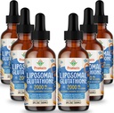 2000MG Lipomal Glutathione Liquid, 98% Absorpsi, Aktifkan Formulir L- Glutathione Suplemen, Vegan Friendly, Powerful Antioksidant Complex for Immune System, Aging Detox, 12 FL.OZ