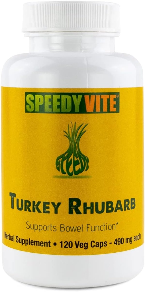 SpeedyVite ® Turkey Rhubarb Formula 124; Support Bowel Fungsi * Clone Detox dan Cleanse Formula 124; Contains Cascara Sagarda, Senna, Psyllium, Aloe Vera, Slippery Elm dan More (1x 120 Veg Caps)