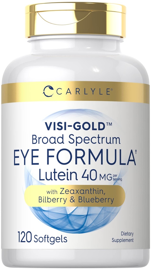 Carlyle Eye Health Suplemen 124; 120 Softgels 124; dengan Lutein 40mg, Dalxanthin, Bilberry dan Blueberry 124; Broad Spectrum Eye Dukung Vitamin 124; Non-GMO, Gluten Free Formula