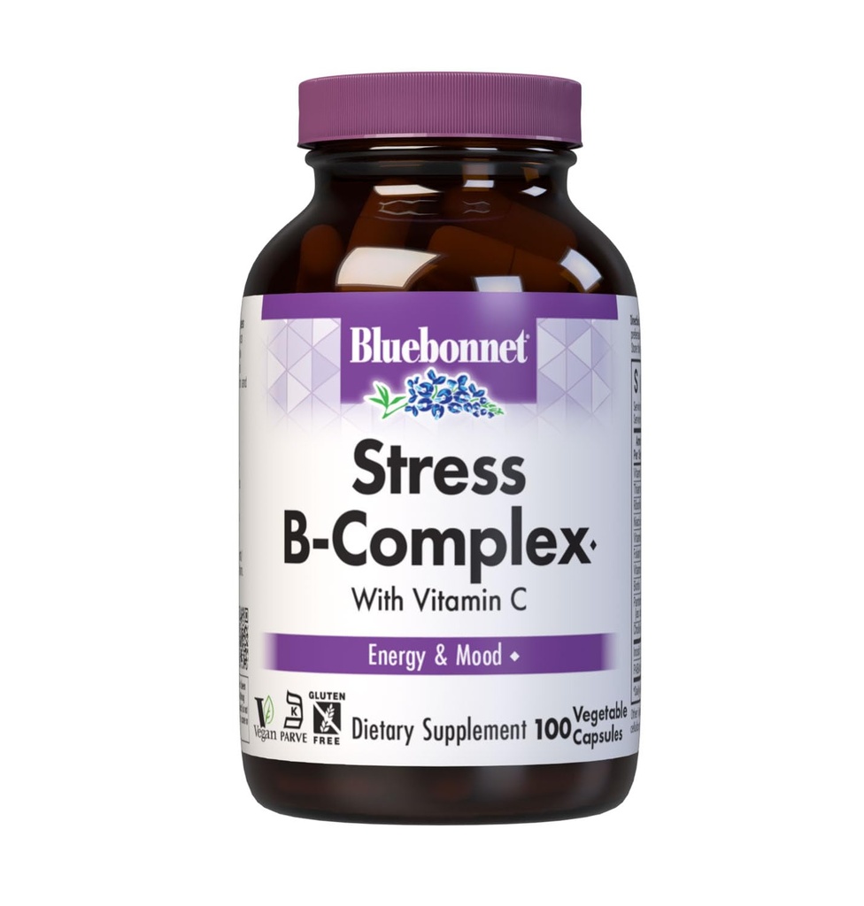 Bluebonnet Nutres Relief B Complex & Milk Consules, Vitamin B6, B12, Biotin, Fleek, Vegan, Gluten & Soy & Milk Free, Kosher, Unflashored, 100 Count