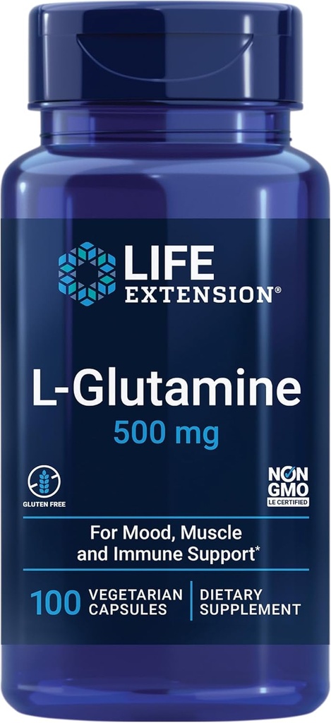 Hidup Extension Creatine Capsules 120 Count & L- Glutamine 500mg 100 Capsules Bundle for Muscle Health
