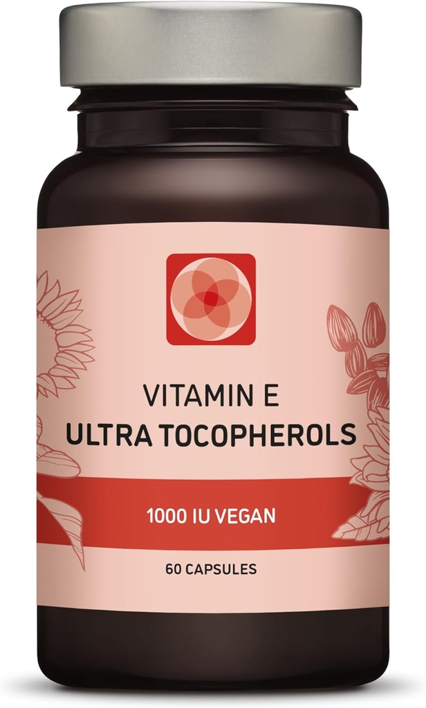 Vitamin E 1000 IU Ultra Tocopherol 450mg Vitamin E Vegan - All 4 Tocopherol - Alpha Tocosherol + Beta Tocopherol + Gamma Tocosherol + Delta Tocherol - Unique d Alpha (180)