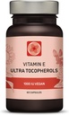 Vitamin E 1000 IU Ultra Tocopherol 450mg Vitamin E Vegan - All 4 Tocopherol - Alpha Tocosherol + Beta Tocopherol + Gamma Tocosherol + Delta Tocherol - Unique d Alpha (180)