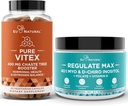 Vitex Chasteberry Capsules & Regulate Max Myo- Inositol D-Chiro Inositol Powder - Natural PMS & Fertilitas Dukungan, Hormones Keseimbangan, Siklus Regulate - 60 Vegan Soft Capules + 60 Servings Inositol Powder