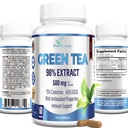 Green Tea Extract 98% - 3X Kekuatan, 75% Polyphenol Catechins, 45% EGCG, Super Antioksidant - 60 Capsules