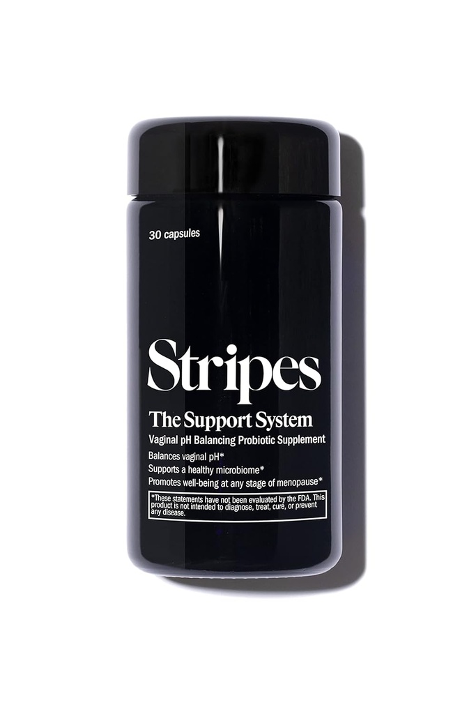 Stripes Beauty Naomi Watts The Support System Vaginal Ph Balancing Probiotic Supplement Daily Feminine Preprobiotic Supports Heally Ph Microbiome Free Menopause Support 30 Ct