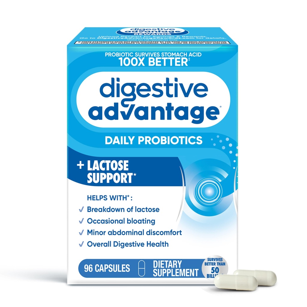 Advices Digetical Laktosa Defense Capsules (96 Count In A Box), Membantu Breaks Down Laktosa dan Defend Against Digetical Upset, Mendukung Digeptical dan Immune Health, CFUs