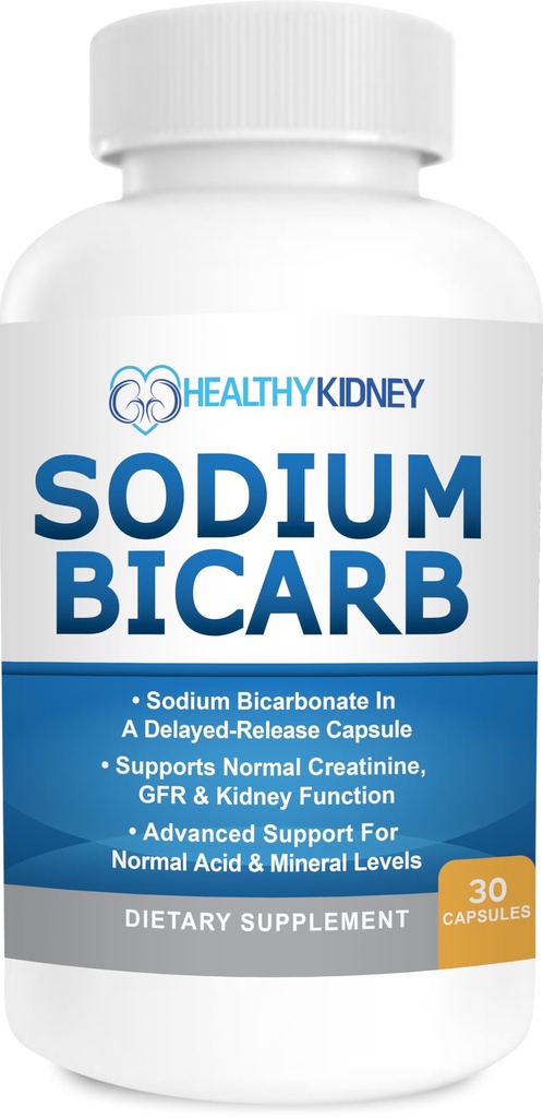 Sodium Bicarbonate 650 Mg Tablet - Deminated Release for Normal Kidney Fungsi - Baking Soda Tablet, Sodium Pil, Bicarato De Sodio para Tomar, Bikarbonat Soda - 30 Capsules