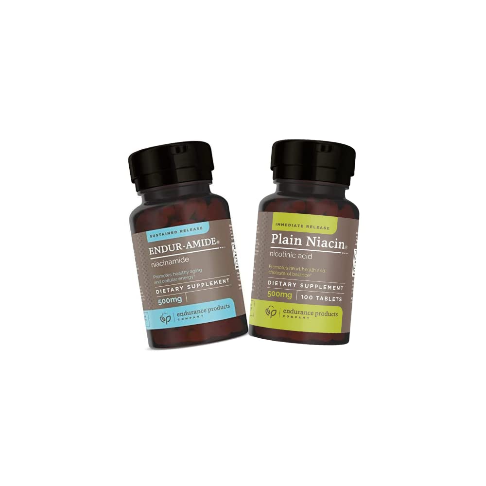 Endurance Product EPC Company NAD + Niacinamide B3, Endur- Amide 500mg 200 Tablets B3 Niasin Niasin - 500mg Segera lepaskan Vitamin B-3 dengan Flush - Nicotcical Aclets 100
