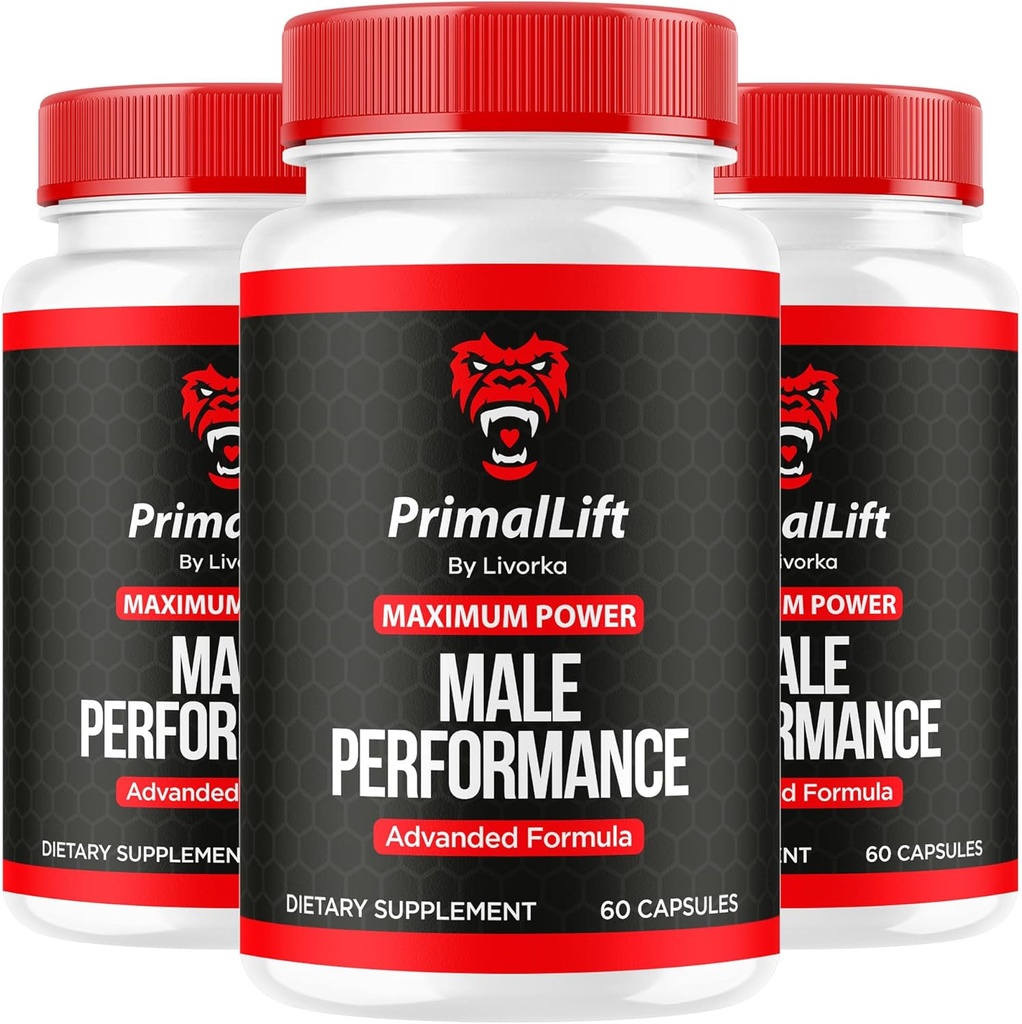 (3 Paket) Primal Lift, Primal Lift for Men, Primal Lift Capsules, Primal Lift Pil, Primal Lift Supplemen, PrimalLift All Natural Dukungan, Primal Lift Advanced Formula, 180 Capsules untuk 3 Bulan