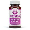 Natures Wellness Hair, Skin & Nails Esquashshing Suplement, 60- Count 124; 4000mcg Biotin + Vitamin A, C dan E, B Complex Vitamin, dan Advanced Nutrients per Capsule 124r, 100% All-Natural