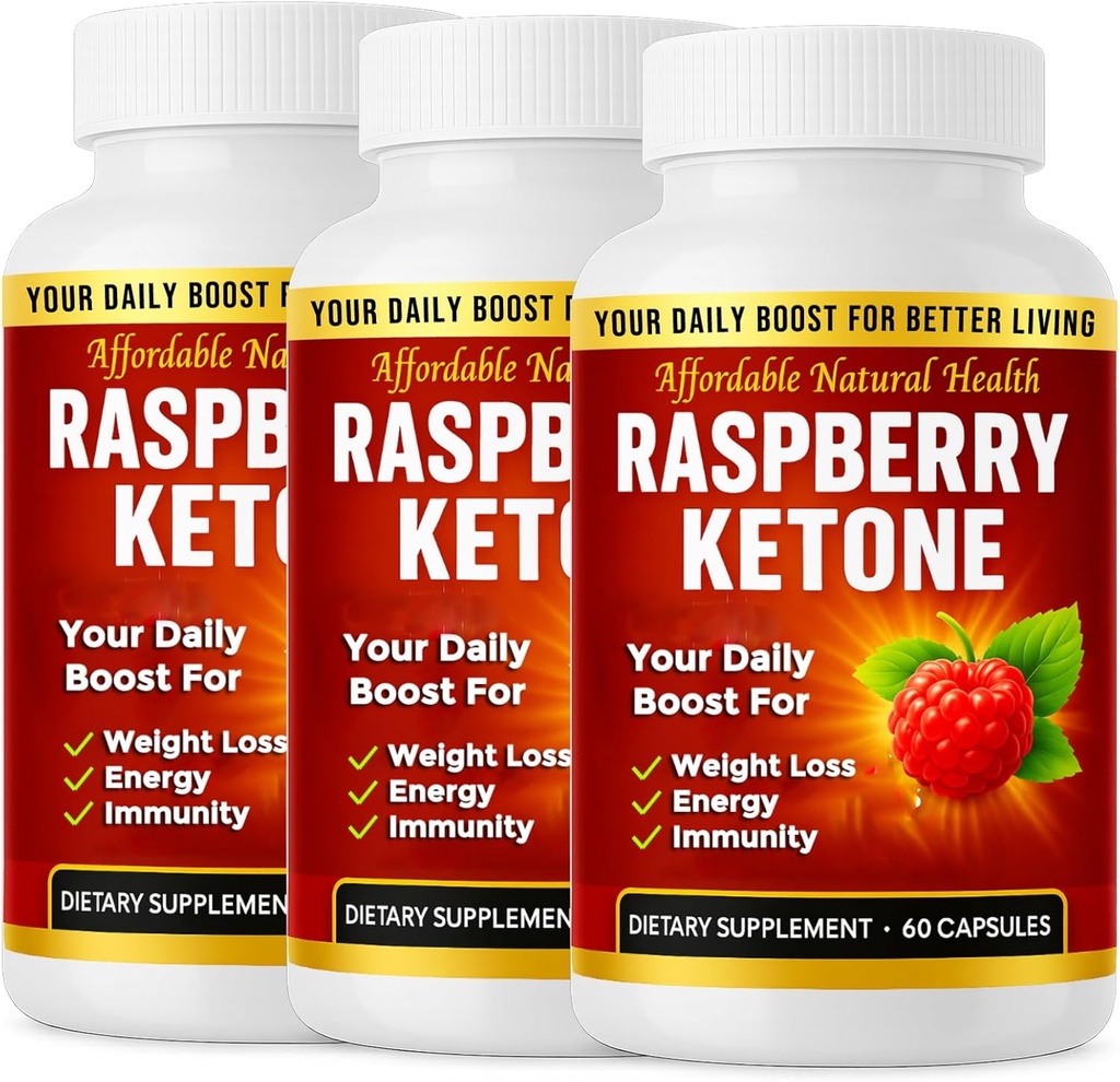 Raspberry Ketone Capsules, All- Natural Formula, May Dukung Aktif Lifestyle, 1000 mg Sules, 180 Capsules, 6 Bulan Supply, Vegan, Non GMO