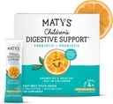 Dukungan Diet Anak-Anak Matys, Prebiotic & Probiotic Powder Pack for Kids Digetical Health, Ages 4 Years +, Awesome Orange Flavor, No Added Sugar, Gluten Free, Fast Melt, 30 Single Serve Packet
