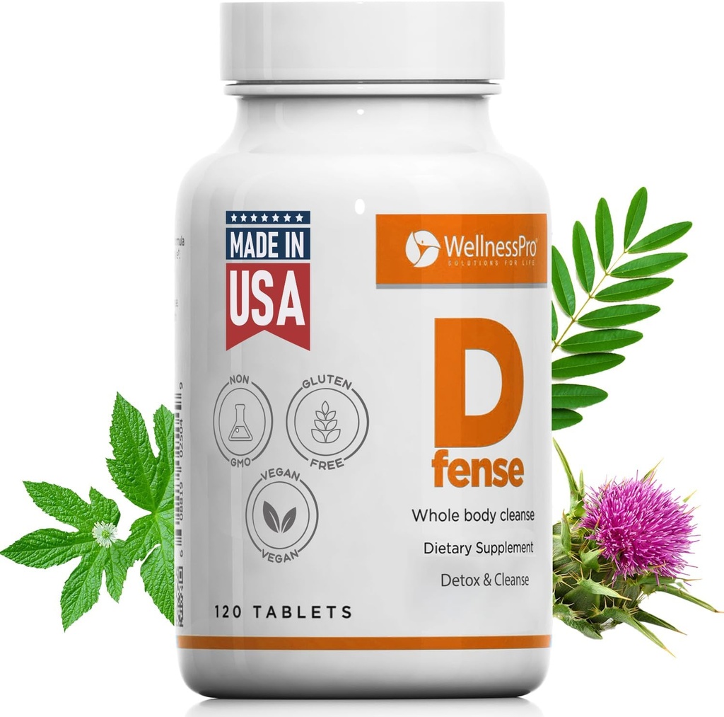 Detox Cleanse, Gut & Liver Cleanser, Herbal Dieter Suplemen, Milk Thistle, Goldenseal, Senna, Calcium & Magnesium, Prograine, Multivitamin & Multimineral, 120 tablet