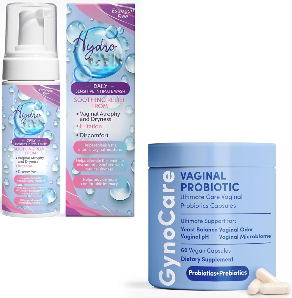 Terramed Just Think Comfort Feminine Wellness Bundle: Vaginal Probiotic Capsules + Unscented Feminine Wash - Dual Dual Support for pH balance, Odor Control, and Intimate Health