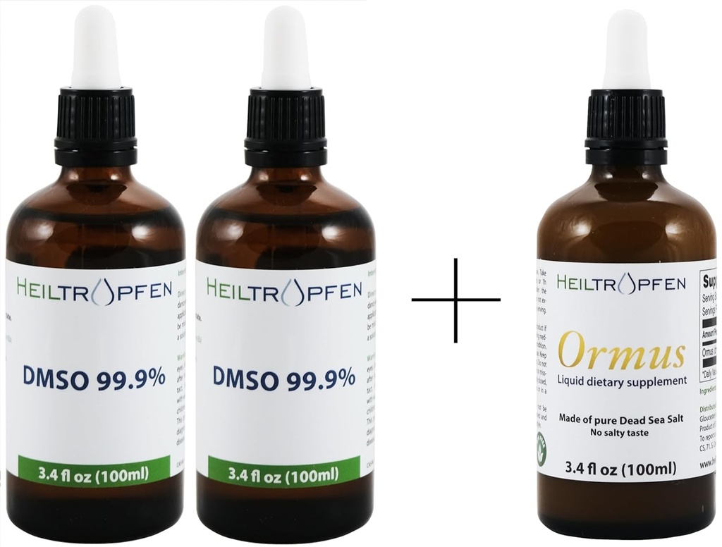 Bundle / Set dari 2X DMSO 99,9% 3.4 oz + Ormus 3.4 Fl Oz konsentrasi Orme 124; Heiltropfen ®