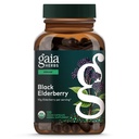 Gaia Herbs Black Elderberry - Daily Immune Supplement to Help Support Wellness - with Black Elderberry & Acerola Fruit for Antioksidant Support * - 120 Vegan Capsules (60- Day Supply)