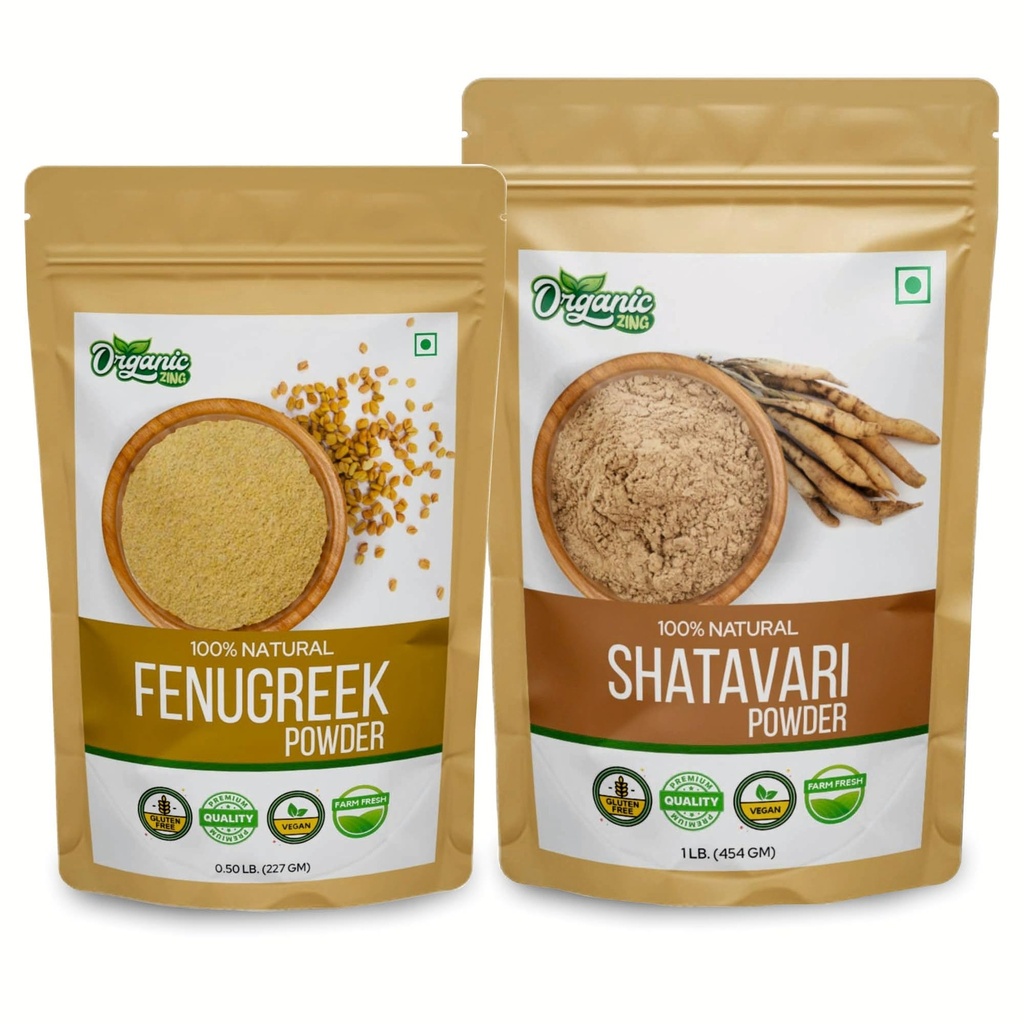 Organik ZING Shatavari- 454g & Fenugreek powder - 227g