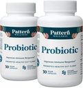 Pattern Wellness Probiotic Supplement - 51 Billion CFU - Support Digetical Saldo & Gut Wellness - Mindfully Sourced, Non-GMO - 60 Vegan Capsules