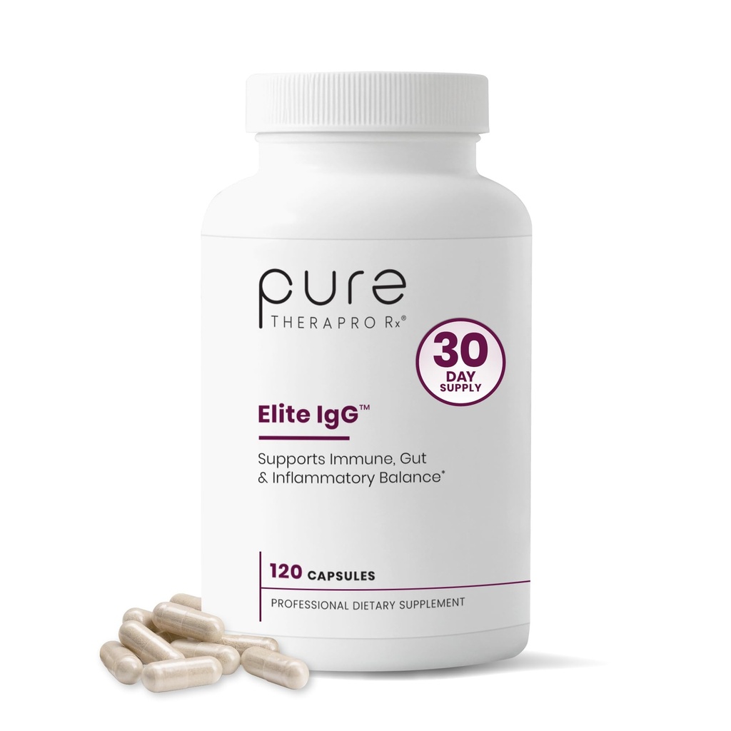 Suplemen Therapro Rx Elte IGG Immunoglobulin murni, 120 Caps - Dukungan Kesehatan & IGM 1100 mg, IGA & IGM, Sunflower Lecipthin 124; Dairy & Gluten Free Colostrum Suplemen Alternatif