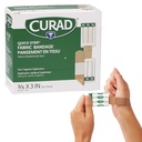 CURAD Quick Strip Fabric Adhesive Sterile Bandages dengan Fast Application, 3 / 4 "x 3", Kotak 100