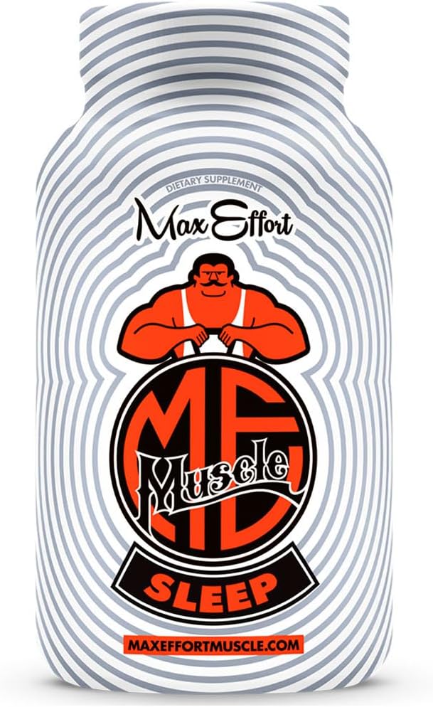 Max Efffort Sleep, Suplemen Dukungan Tidur untuk Orang Dewasa dengan 95 MG Magnesium Citrate, 200 MG L Theanine dan 3 MG Melonalin, Kualitas Tidur Formula tanpa Efek Sisi Groggy, 60 Katup, 30 Servis