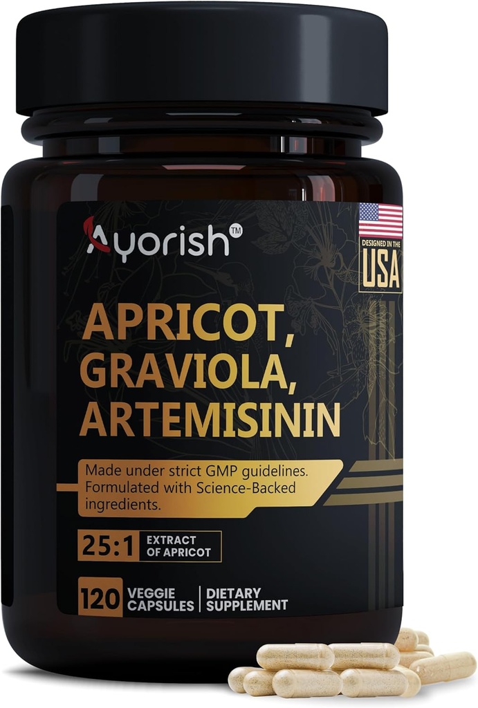 Extract 1000 mg dengan Soursop Graviola & Artemisinin Ekstrain Capsule (120 Count), Non- GMO