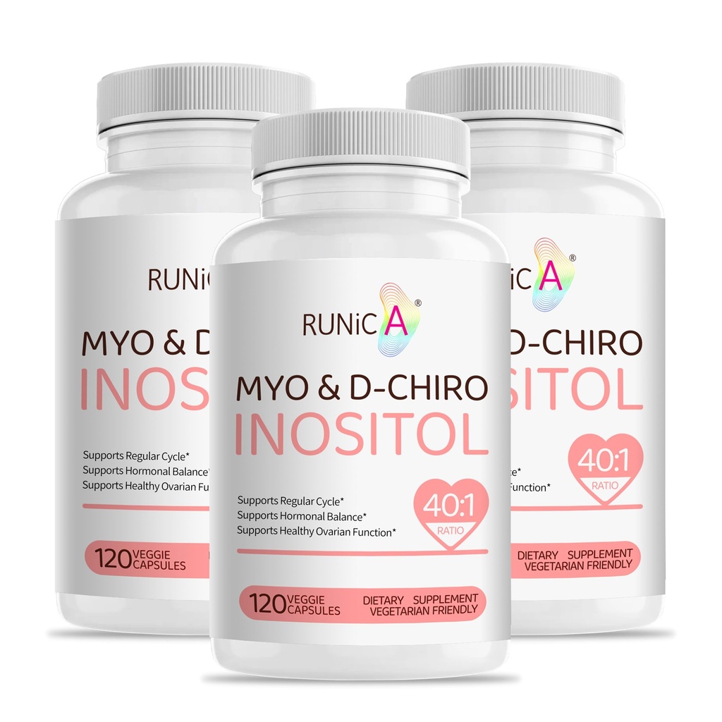 Myo- Inositol & D-Chiro Inositol Suplemen Perempuan - Ideal 40: 1 Rasio - Dukung Keseimbangan Hormone & Fertilitas & Ovarian Kesehatan - Kasuli Powder Vegan - 90- Hari