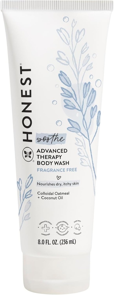 The Honest Company Eczema Soothing Therapy Cleansing Body Wash Alamy Deerived Gentle for Baby Pregorious Colloidal Oatmeal 8 oz