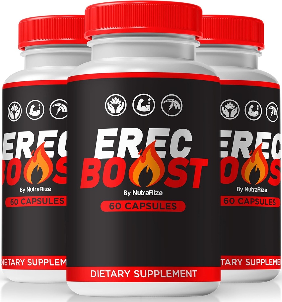 NutraRize (3 Pack) EreCBoost, EreckBoost Pills for Men, Resmi ErecBoost Original Male Capsules for Energy & Overall Health, Pastilla EreCBoost, ErecBoost En Capsulas (180 Capsules)