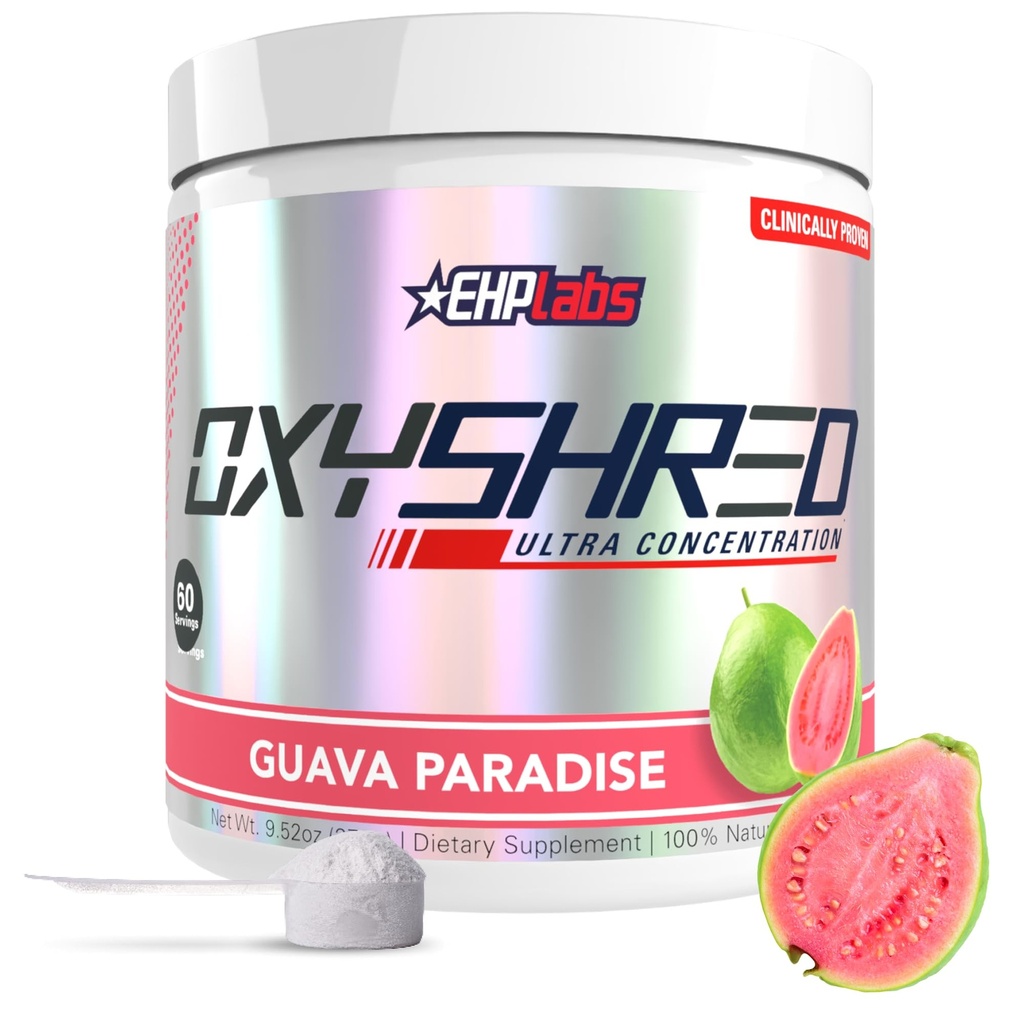 EHP Labs OxyShred Pre Workout Powder & Shredding Suplement - Pretraining Powder with L Glutamine & Acetyl Carnitine, Energy Boost Drink