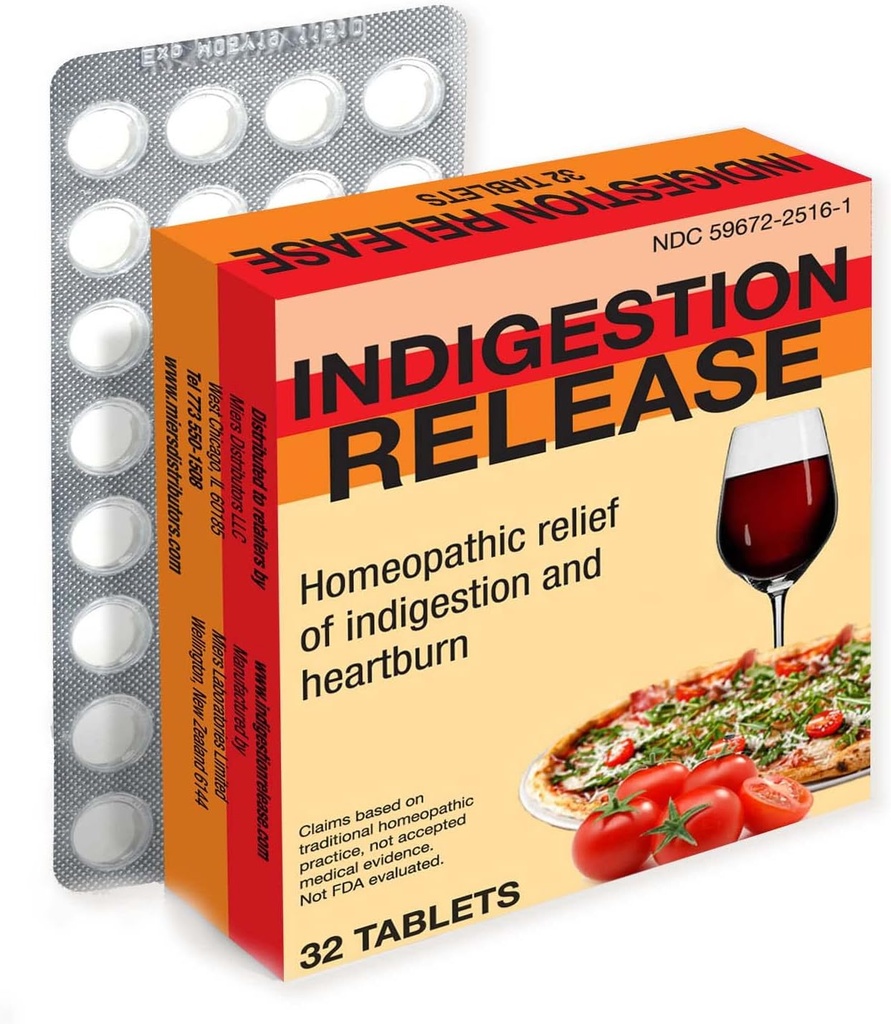 Miers Lab Intervention Relief Capsules, Homeopathic Tablet for Heartburn Relief, Safe and Efektif, Fast Acting, 32 Tablet