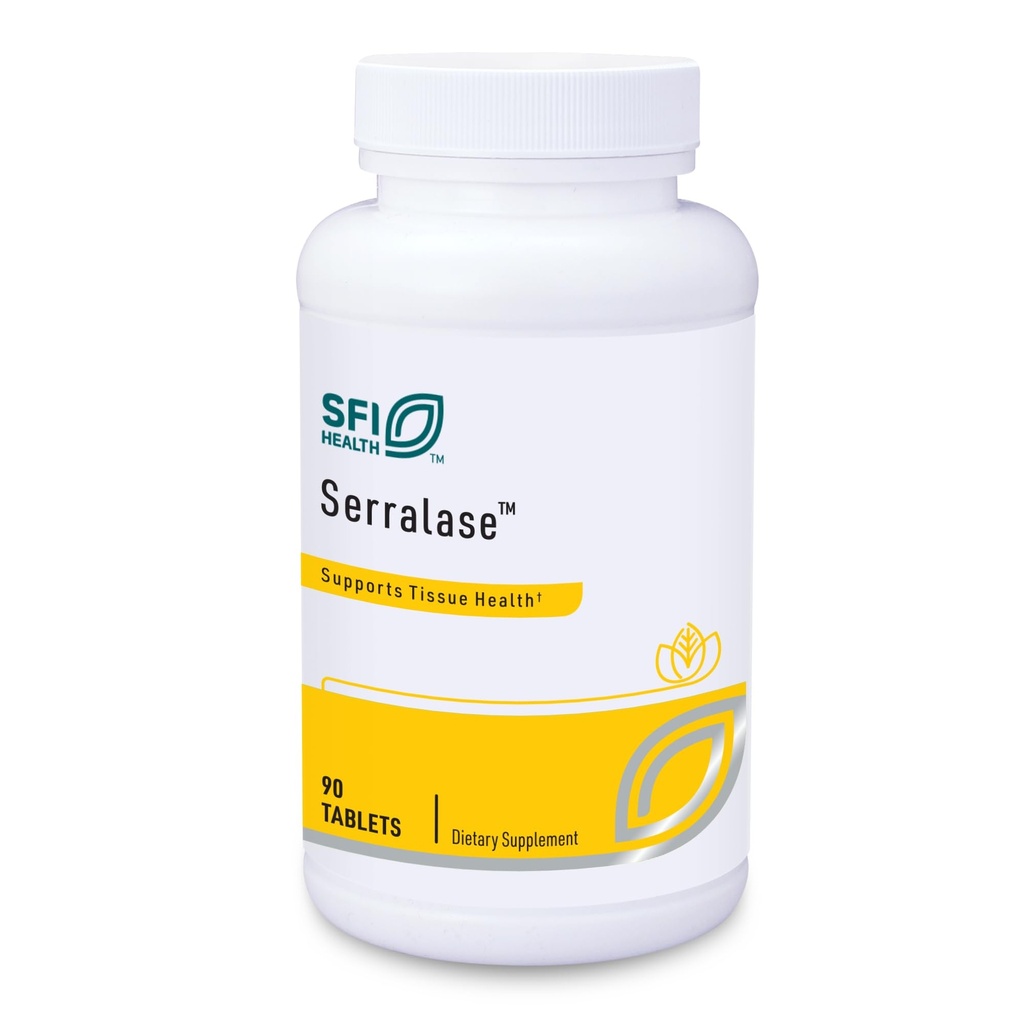 Lab Klaire SFI Health Serralase - Vegetarian Proteolytic Enzyme Blend with Serratia Peptidase & Bromelain for Dicarry, Sourced from Papaya & Pineapoteas, hypopultigenic (90 Entuic Coated Tablets)