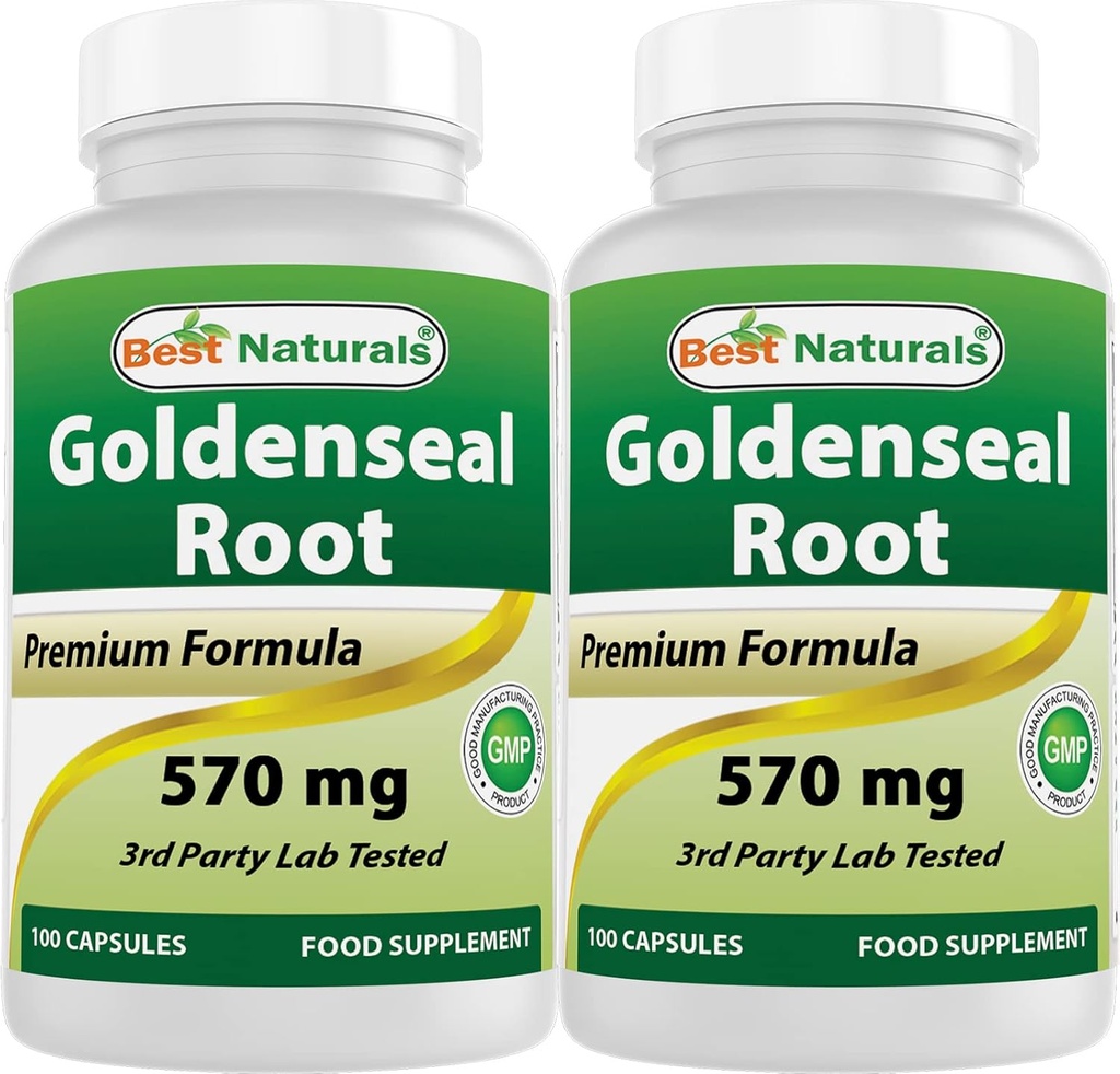 Terbaik Goldenseal Root 570 mg (Non- GMO) 100 Capsules (100 Cacah (Paket 2)))