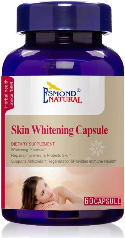 Skin Whitening Capsule (Repares, Imports & Protects Skin), GMP, Natural Product Disertifikasi, Dibuat di AS - 60 Kapsul