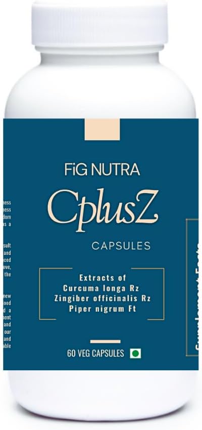 CPISZ FiG Nutra: Curcumin Potency Tinggi dengan Ekstrak Hitam & Ginger - Enhanced Formula untuk Dukungan Gabungan & Metabolic dan Antioksidant - 60 Veg Caps